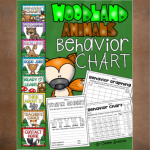 behavior clip chart woodland animals theme