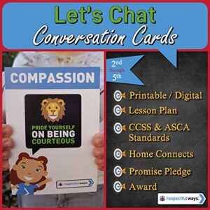 social emotional learning | distance learning | compassion | pride yourself on being courteous conversation cards | elementary