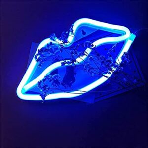 Nordstylee Neon Lips Light Signs, Led Lips Night Lights Decor Lights for Kid's Gift, Wall, Birthday Party, Christmas, Wedding Decoration(Blue)