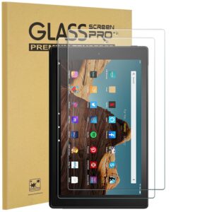 2-pack tempered glass screen protector for amazon fire hd 10 tablet 10.1" (7th / 9th generation, 2017/2019 release), tempered glass film,not fit fire hd 10 2021 version