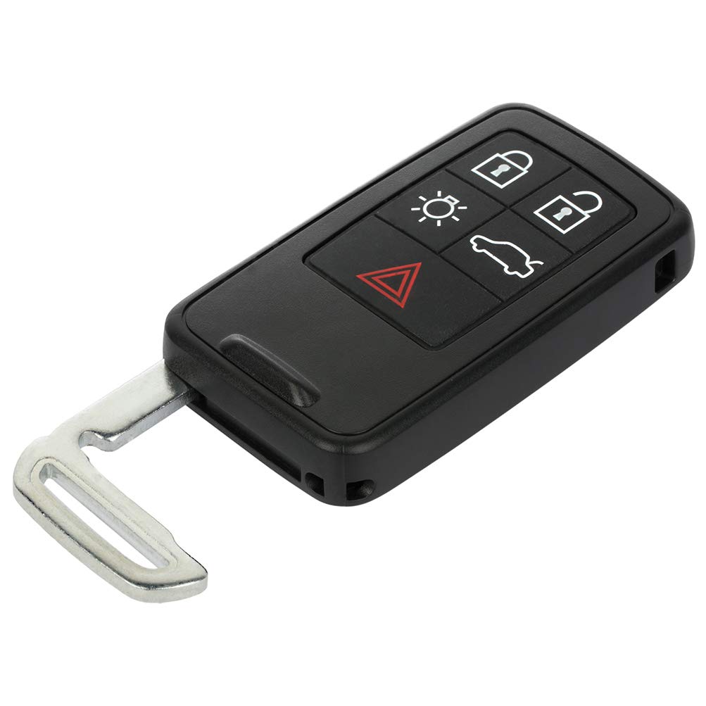 ZENITHIKE Keyless Entry for Smart Proximity Remote Key Fob Uncut Ignition Keyless 5 Buttons with Key Blade 2008 2009 2010 2011 2012 2013 2014 2015 2016 2017 for Volvo XC60 XC70 X 1 Ship from USA