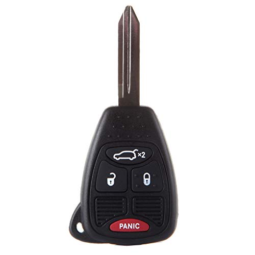 ZENITHIKE Replacement Keyless Entry for Smart Proximity Remote Key Fob Uncut Ignition Keyless 4 Buttons with Key Blade 05 06 07 08 09 10 11 12 13 14 15 16 for Jeep for Chrysler for Dodge X 1