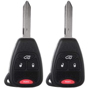 ZENITHIKE Replacement Keyless Entry for Smart Proximity Remote Key Fob Uncut Ignition Keyless 4 Buttons with Key Blade 05 06 07 08 09 10 11 12 13 14 15 16 for Jeep for Chrysler for Dodge X 1