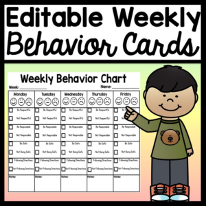 behavior chart for a week - fully editable! {3 editable options!}