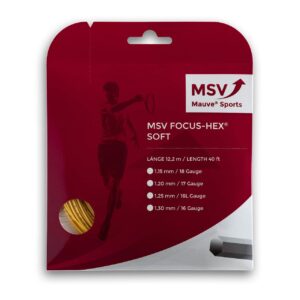 msv focus hex soft tennis string set, 1.20 gauge, yellow