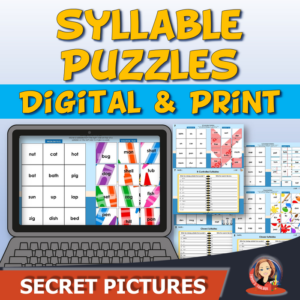 syllable type secret picture puzzles - digital and print