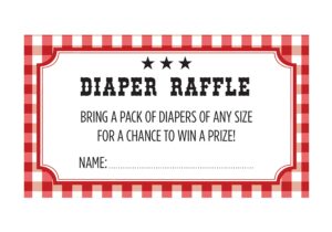 bbq baby-q diaper raffle baby shower cards - 24 count