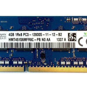 Hynix 4GB DDR3 1600MHz PC3-12800 204-Pin Non-ECC Unbuffered CL11 SoDIMM Single Rank Laptop Memory HMT451S6MFR8C-PB