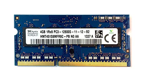 Hynix 4GB DDR3 1600MHz PC3-12800 204-Pin Non-ECC Unbuffered CL11 SoDIMM Single Rank Laptop Memory HMT451S6MFR8C-PB