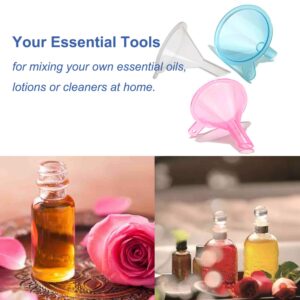 Refillable Cosmetic Containers Funnels, Funnels for Filling Bottles of Lotion, Water, Essential Oils, Lotions, Shampoo, Conditions, Cleaning Products, Pink, Clear, Blue