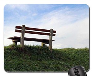 mouse pad - bench bank seat click rest nature out sky earth