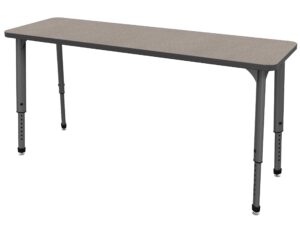 marco group apex series school table, 20" x 60", pewter mesh-top, gray-trim, gray-leg