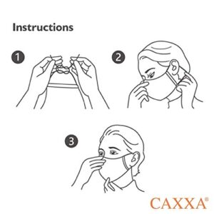 CAXXA 2 PK 3 Layer Silver Ion Fiber Washable & Reusable Cotton Face Cover with Adjustable Ear-Loop Unisex for Cycling Camping Travel- Black