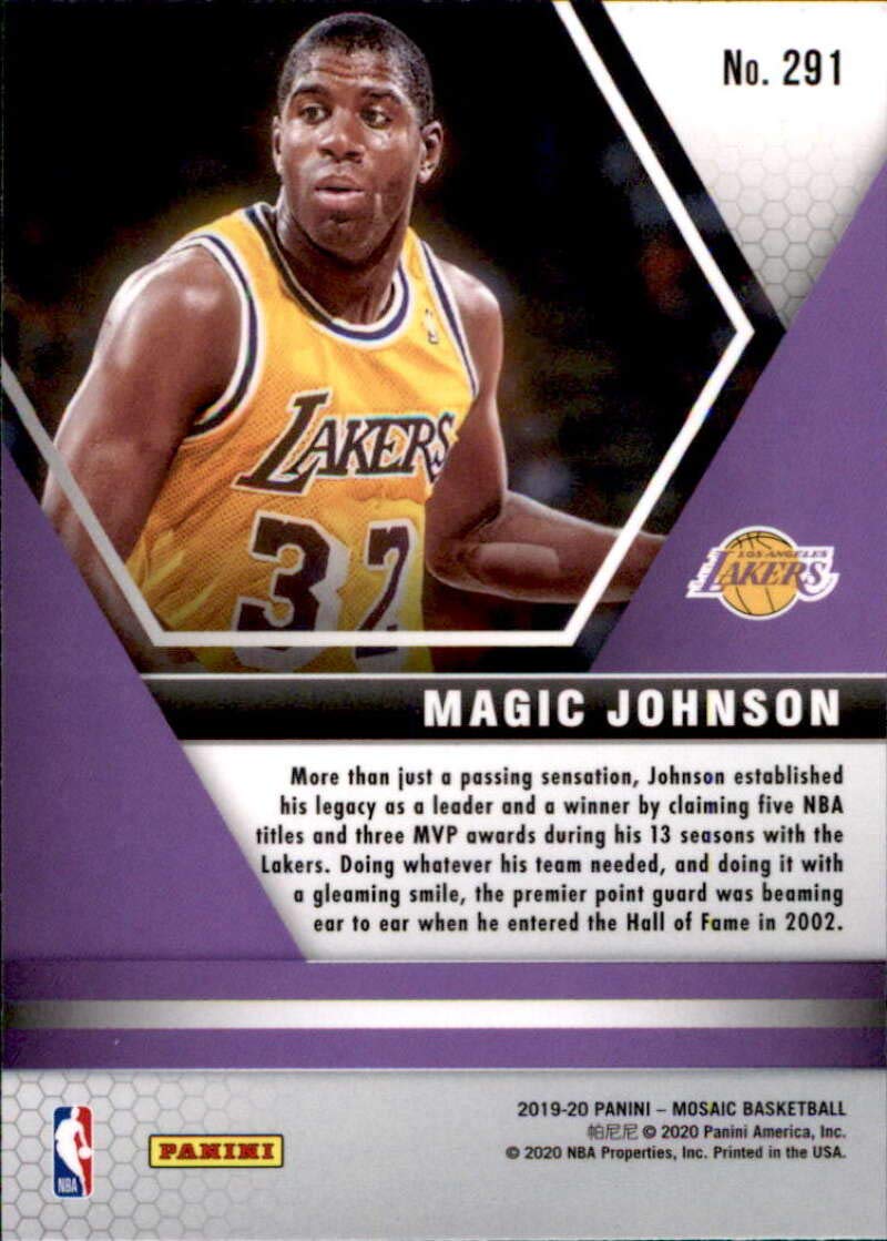2019-20 Panini Mosaic #291 Magic Johnson Los Angeles Lakers Hall of Fame Basketball Card