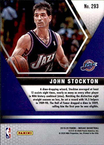 2019-20 Panini Mosaic #293 John Stockton Utah Jazz Hall of Fame Basketball Card