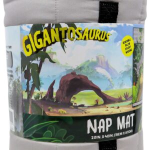 Jay Franco Gigantosaurus Giganto Stacked Nap Mat - Built-in Pillow and Blanket Featuring Dinosaur Rocky, Bill, Tiny, & Mazu - Kids'/Toddler/Children's Bedding