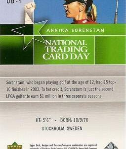 2004 Upper Deck National Baseball Card Day #UD-1 Annika Sorenstam LPGA Golf Card NM-MT