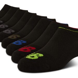 New Balance Boys' No Show Invisible Liner Socks (8 Pack), Size Medium, Black