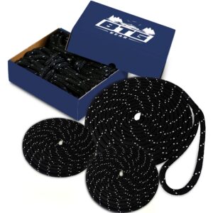 btg gear heavy duty 1/2" marine ropes dock line reflective boat kit-bow lines for boats up to 36'-includes (two 25'x1/2" bow lines, one 35'x1/2" spring)-double braided nylon dock kit (rope with loop)