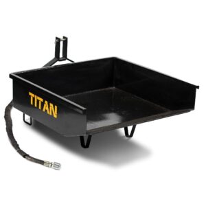 titan attachments 10 cu. ft quick hitch compatible hydraulic dump box, category 1, 3-point, landscaping attachment