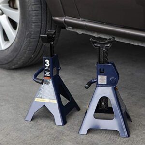 TCE AT43202U Torin Steel Jack Stands: 3 Ton (6,000 lb) Capacity, Blue, 1 Pair