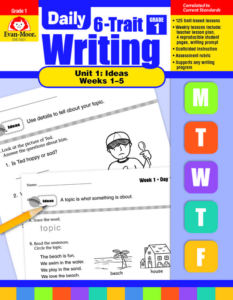 daily 6-trait writing bundle, grade 1, unit 1 ideas, weeks 1-5