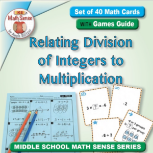 relating division of integers to multiplication: 40 math cards with games guide 7n24-d