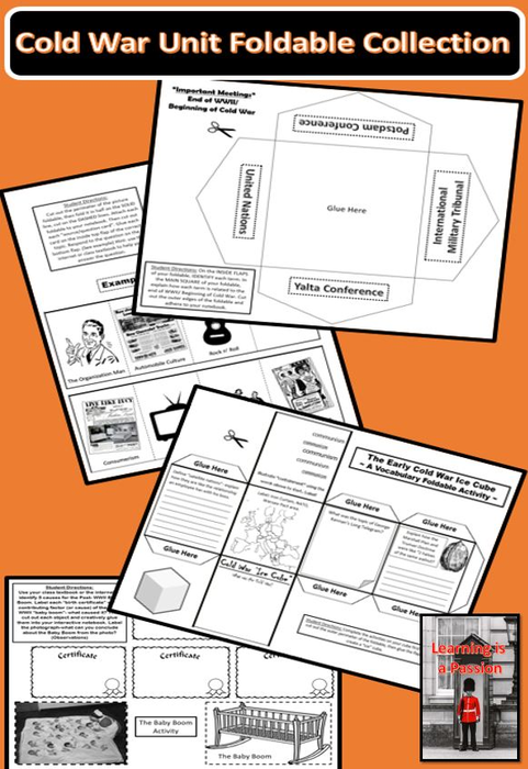 Cold War Unit Foldable & Interactive Notebook Collection Activities