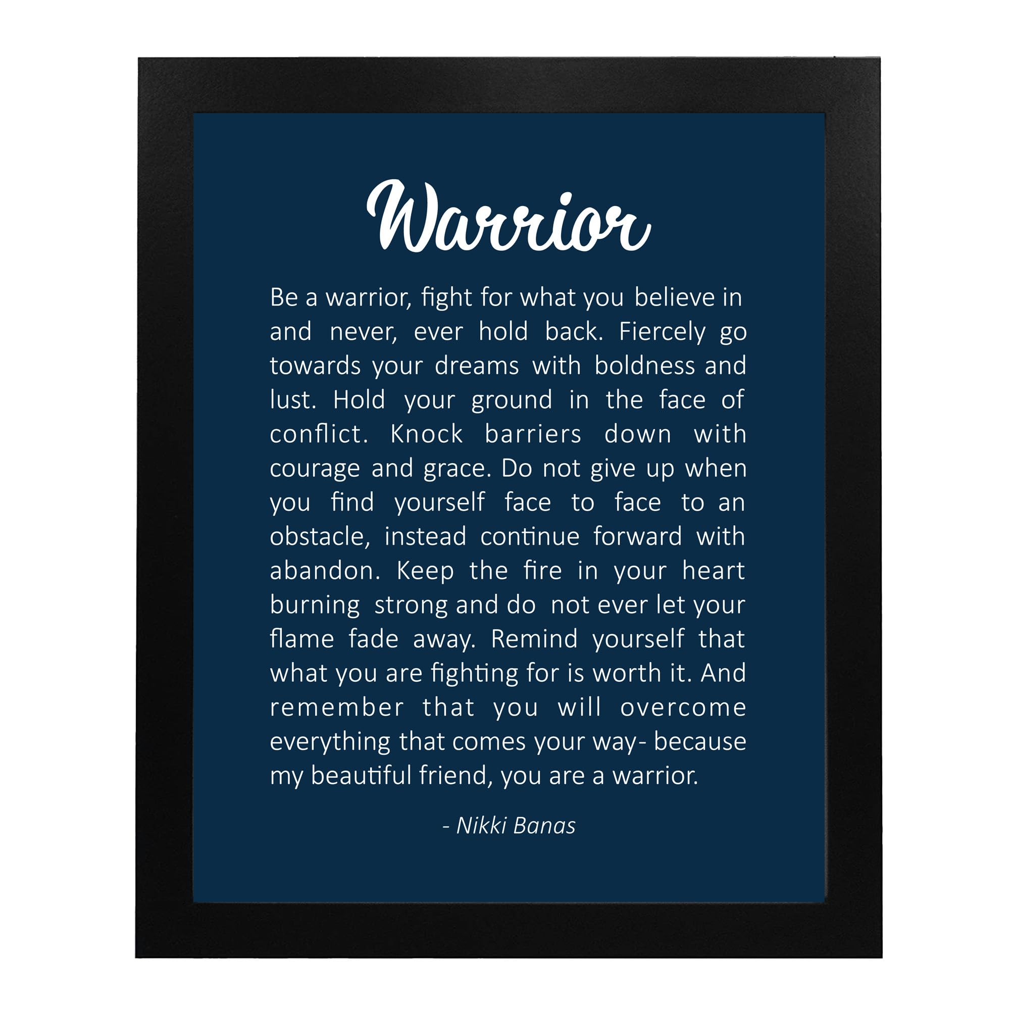 Be A Warrior – Fierce Motivational Wall Art, Inspirational Wall Decor Print For, Living Room, Office Décor, Dorm Decor, Perfect Gift of Motivation, Artistic Wall Art Print For Friends, Unframed 8x10