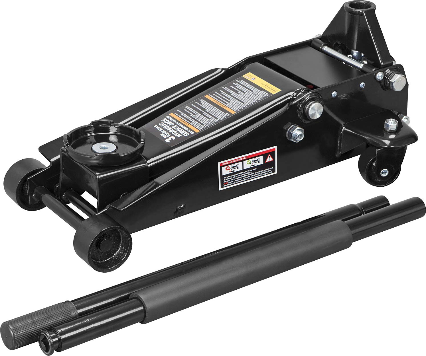 Torin ATZ830023B Hydraulic Heavy Duty Steel Service/Floor Jack with Dual Piston Quick Lift Pump, 3 Ton (6,000 lb) Capacity, Black