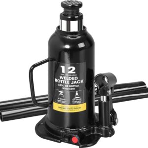 Torin 12 Ton (24,000 LBs) Capacity Hydraulic Welded Heavy Duty Bottle Jack, AT91203BB , Black