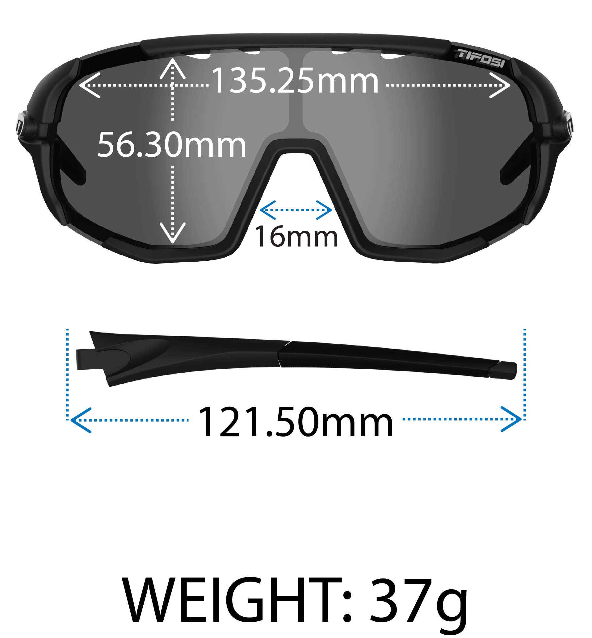 Tifosi Optics Sledge Sunglasses (Matte Black, Smoke/AC Red/Clear)