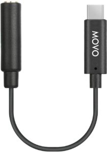 movo pma-1 dji osmo pocket microphone external sound adapter usb type-c to 3.5mm trs external microphone adapter