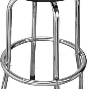 Torin ATRP6185B Swivel Bar Stool: Padded Garage/Shop Seat with Chrome Plated Legs, Black