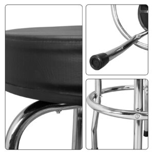 Torin ATRP6185B Swivel Bar Stool: Padded Garage/Shop Seat with Chrome Plated Legs, Black