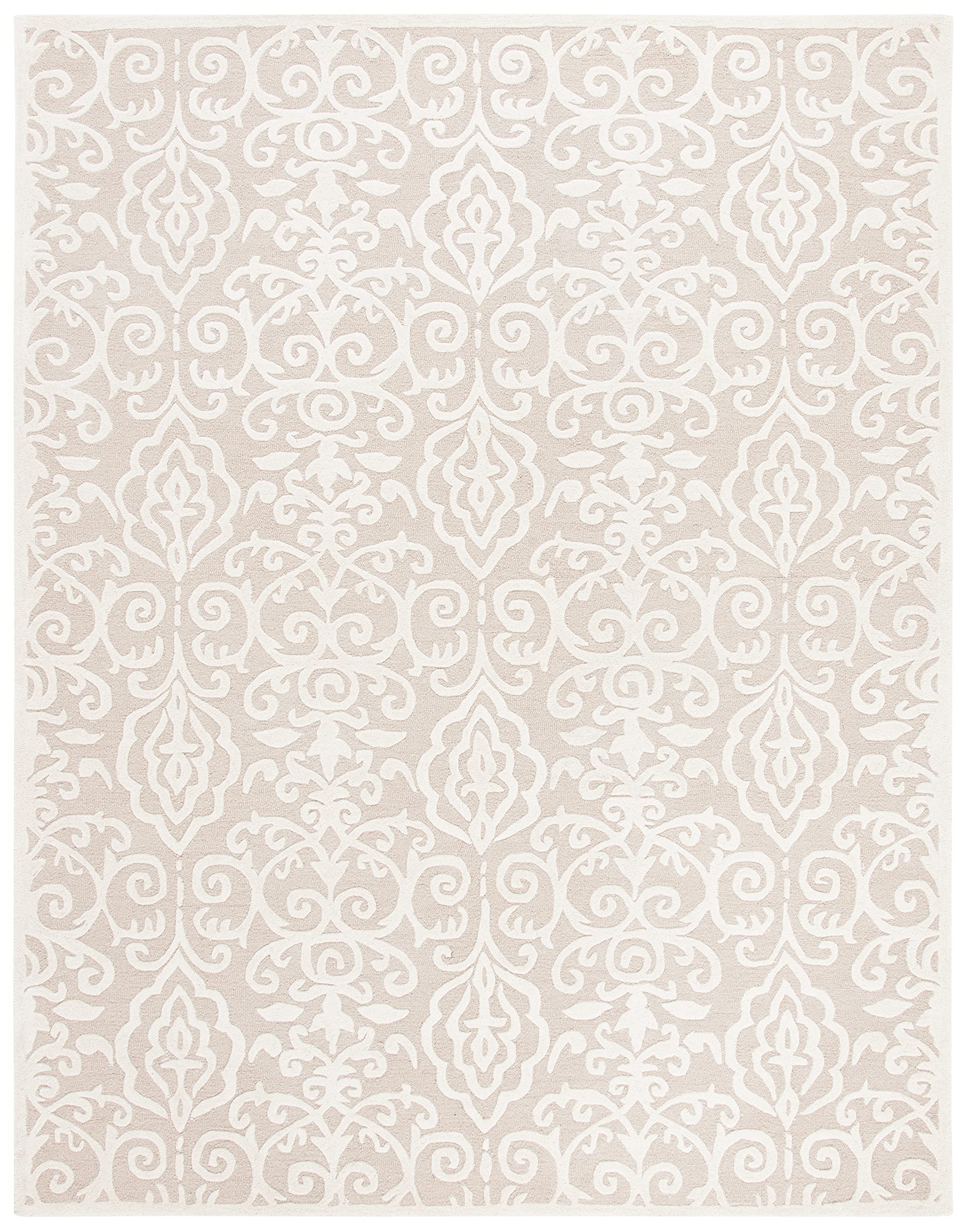 MARTHA STEWART x SAFAVIEH 10' x 14' Whetstone Grey MSR4324A Handmade Marais Scroll Wool Living Room Dining Bedroom Area Rug