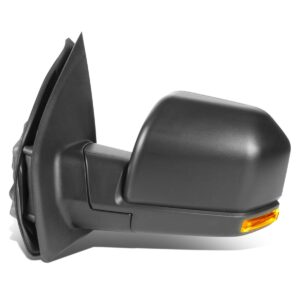 dna motoring twm-058-oe-t222-bk-cl-l manual factory style side mirror w/led turn signal puddle light left compatible with 15-18 f-150 with 8-pin plug