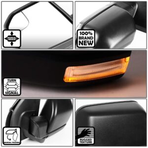 DNA MOTORING TWM-058-OE-T222-BK-CL-L Manual Factory Style Side Mirror w/LED Turn Signal Puddle Light Left Compatible with 15-18 F-150 with 8-Pin Plug