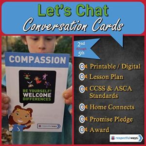 social emotional learning | distance learning | compassion | be yourself, welcome differences conversation cards | middle school