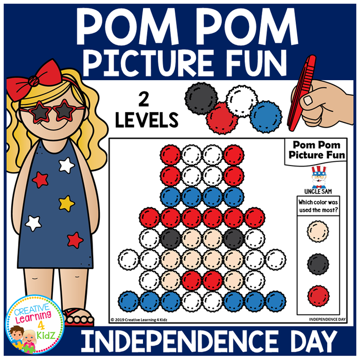 Pom Pom Picture Fun - Independence Day