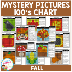 mystery pictures 100's chart: fall