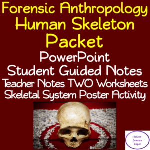 forensics anthropology: human skeleton no prep packet
