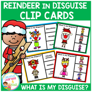 reindeer in disguise clip cards