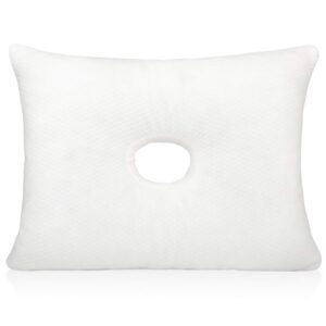 impresa firm memory foam pillow with an ear hole - includes 2 pillowcases - fsa/hsa eligible - helps reduce ear pain from cnh, pressure sores, post ear surgery, ear pain or ear plugs - non-adjustable