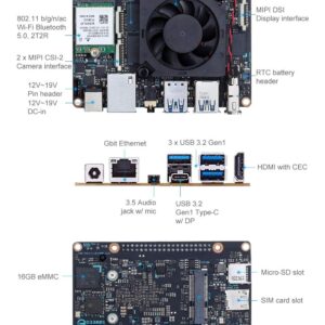 Tinker Edge R SBC Rockchip RK3399Pro Mini Motherboard with 4G RAM 2GB Rockchip NPU 16GB eMMC 3TOPS (Pro Version 6GB+16GB)