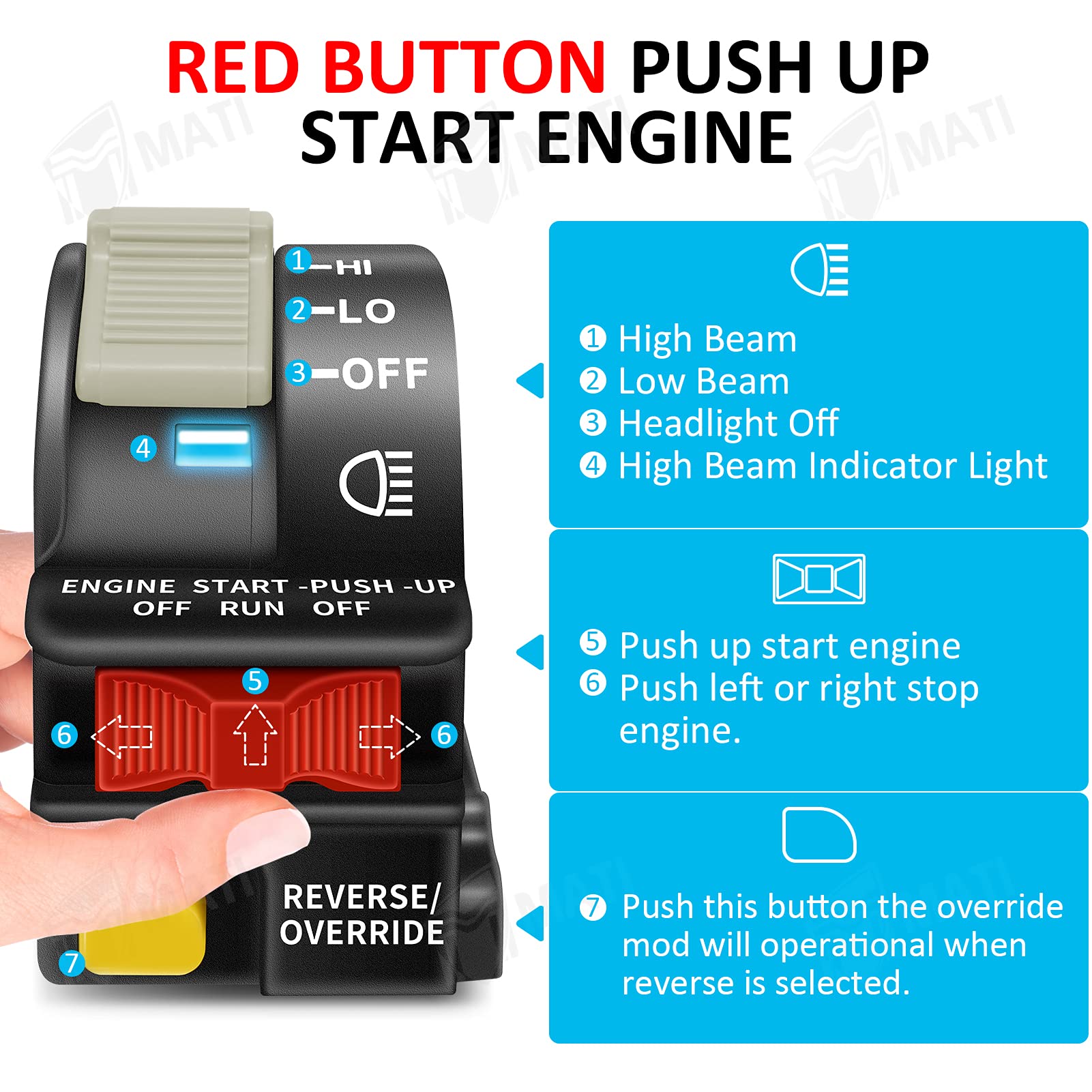 M MATI 4010262 4110243 4110248 Left Handlebar Switch Assembly for Polaris Sportsman Scrambler Magnum Trail Blazer Trail Boss Diesel Xpedition Xplorer Sport Worker