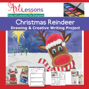christmas reindeer drawing, painting and creative writing project