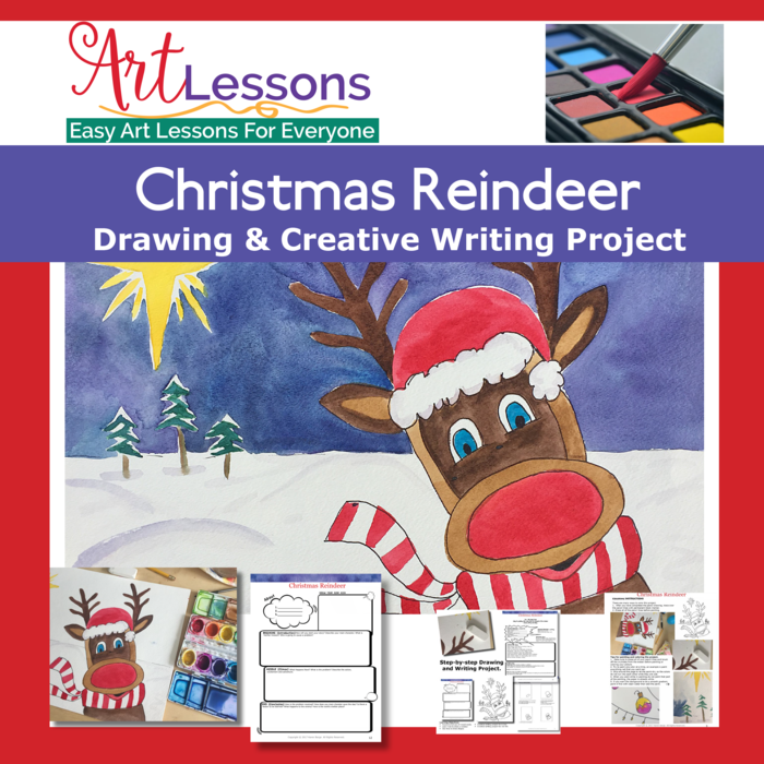 Christmas Reindeer Drawing, Painting and Creative Writing Project