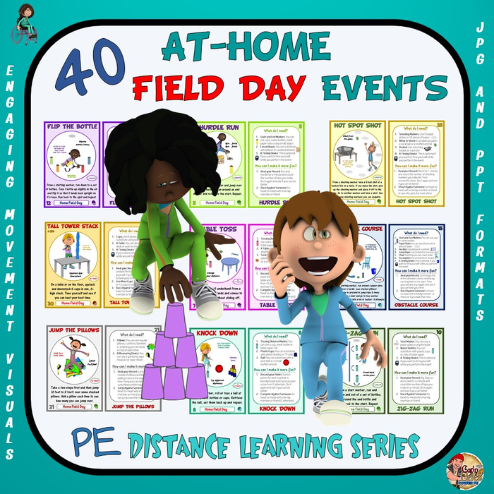 40 At-Home Field Day Events: PE Distance Learning Series- Teacher's Edition