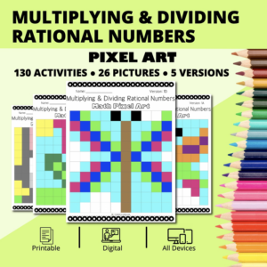 spring: multiplying and dividing rational numbers pixel art